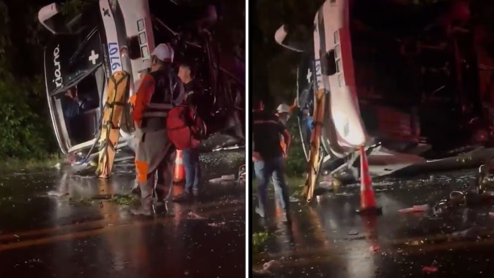 Dos muertos y 17 heridos tras volcamiento de bus que cubría la ruta ...