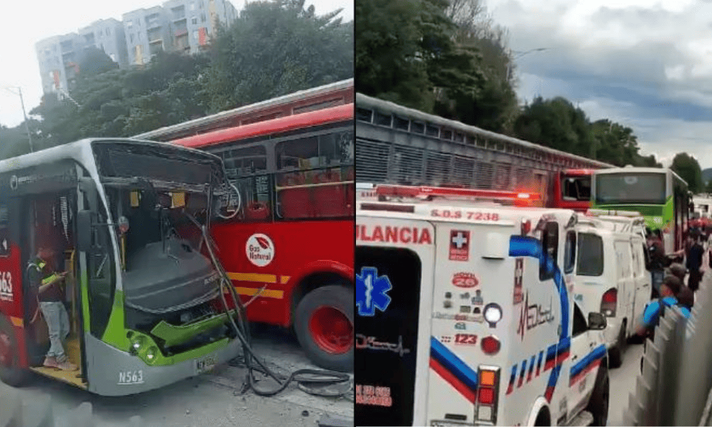 Choque entre buses de TransMilenio en Suba deja 15 heridos, uno en ...