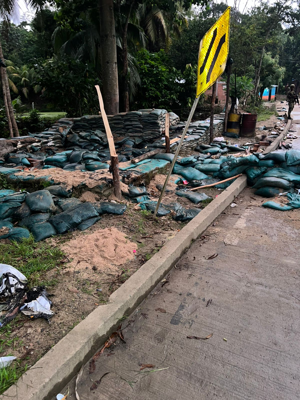 Asonada contra la base militar La Esperanza en El Tarra, Norte de Santander / Foto: Ejército Nacional