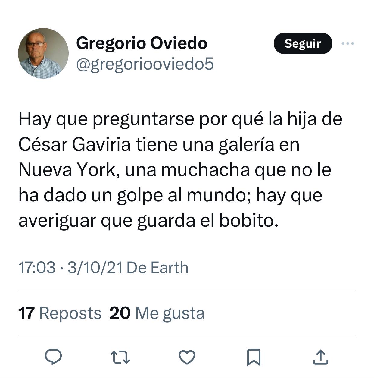 De César Gaviria Trujillo, expresidente de Colombia, director del Partido Liberal