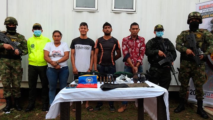 Presuntos disidentes de las Farc capturados en Tibú, Norte de Santander / Foto: Ejército Nacional 