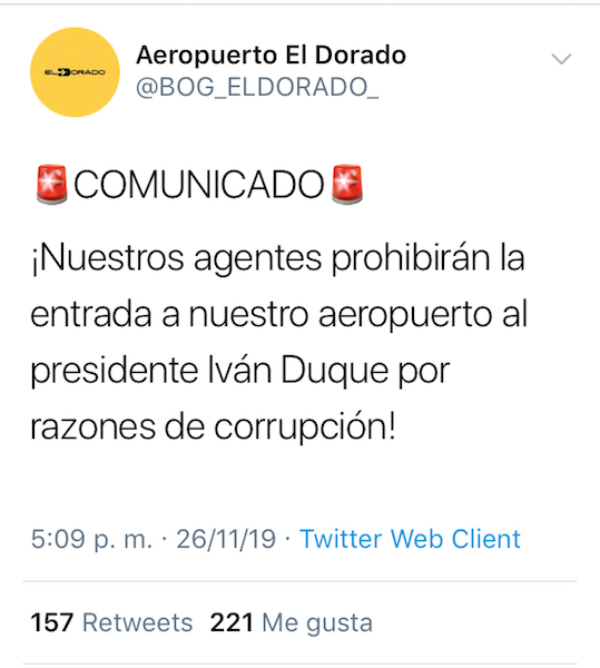 Twitter Aeropuerto hackeado