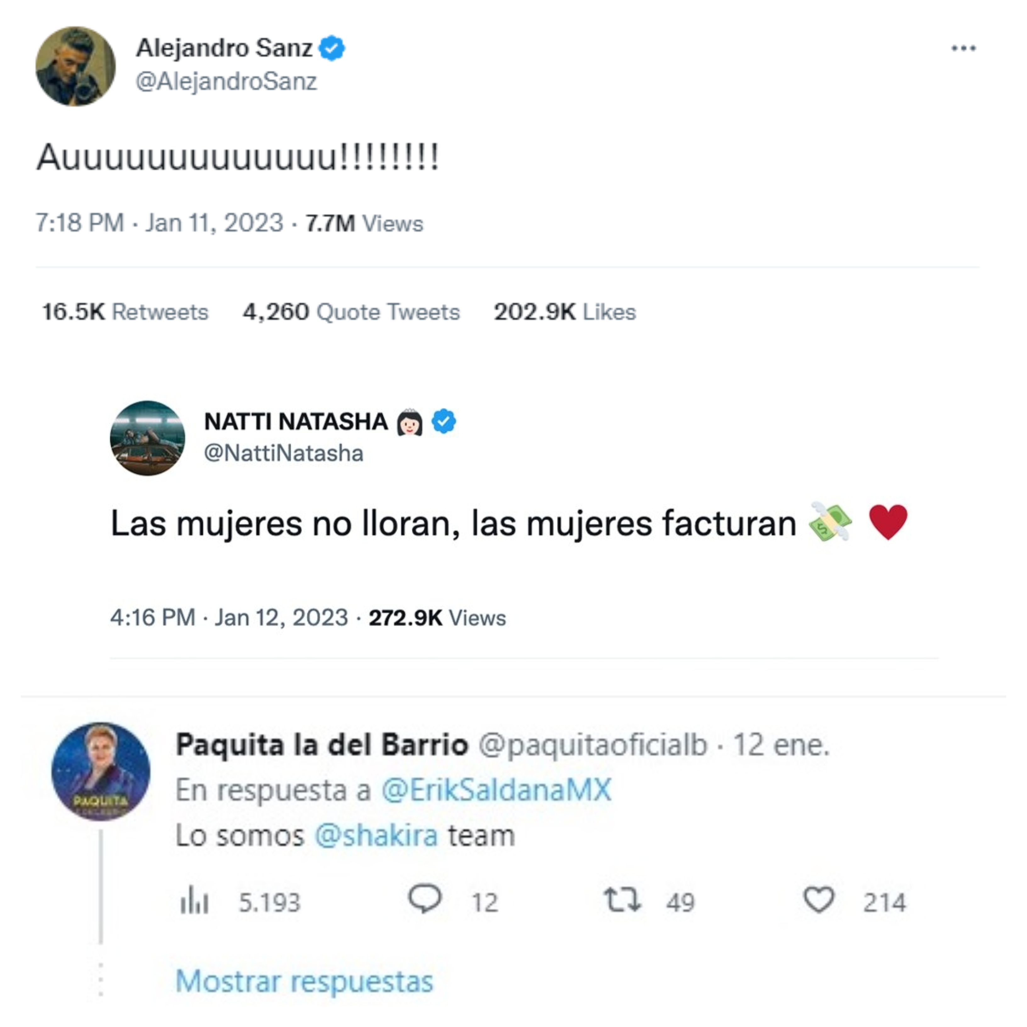 ARTISTAS REACCIÓN SHAKIRA