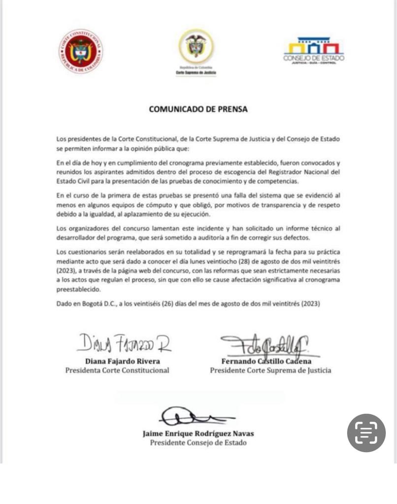 COMUNICADO ALTAS CORTES