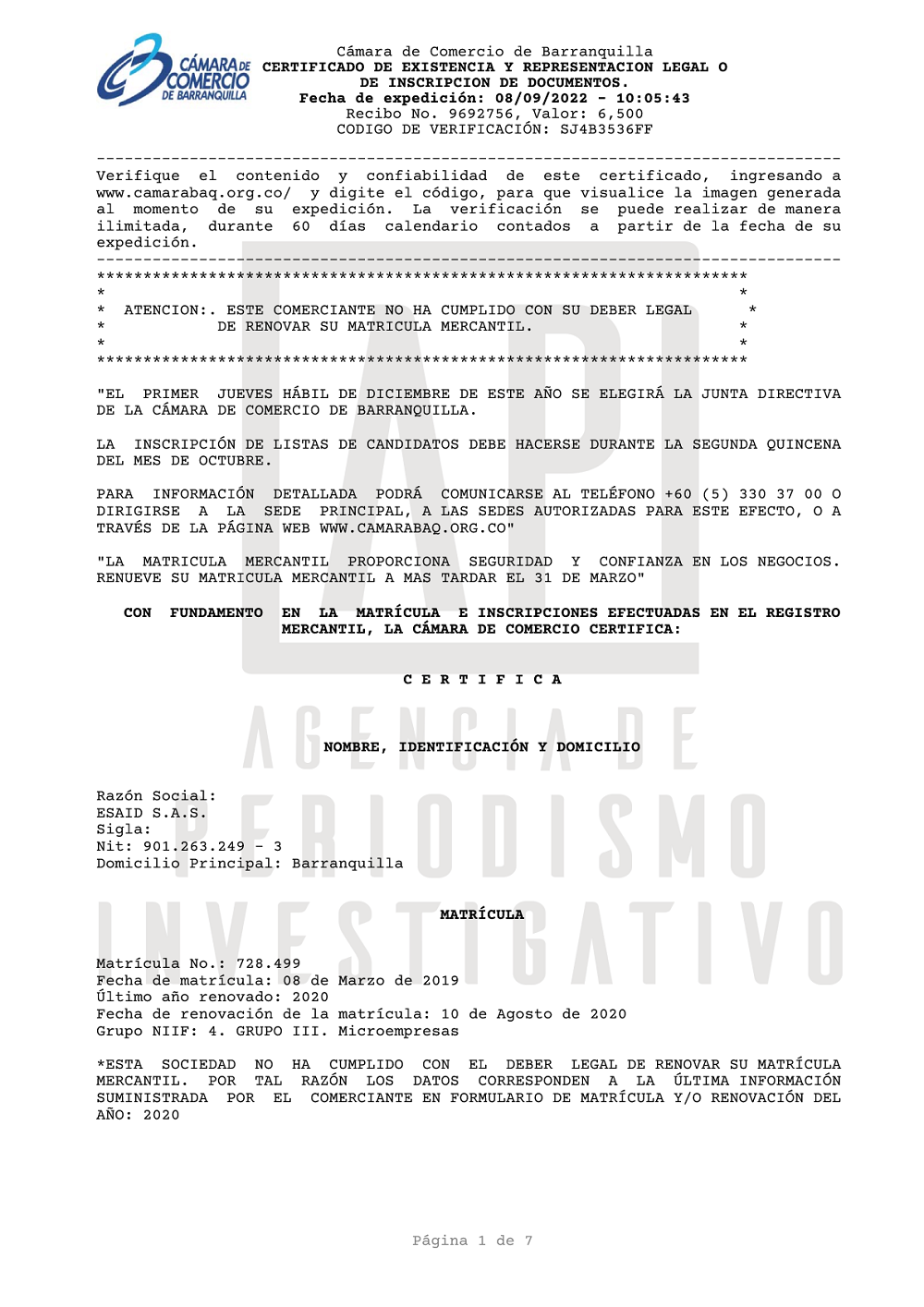 Certificado de Existencia y Rep Legal de empresa de Aida Victoria Merlano-pdf_0