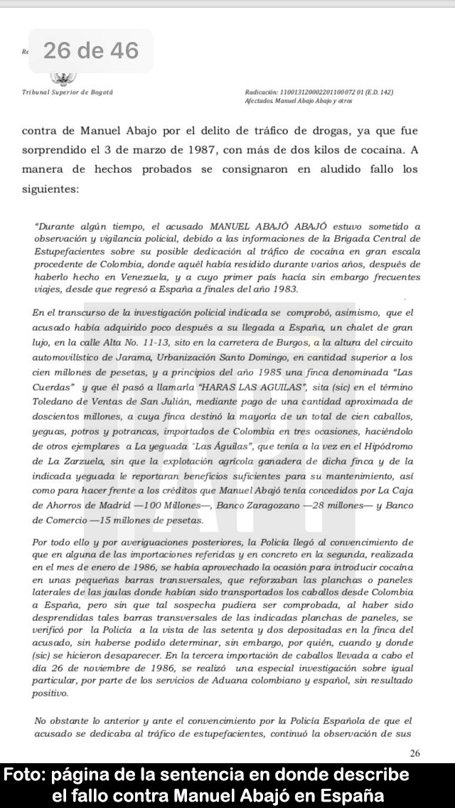 Sentencia en España por lavado de activos, Manuel Abajó