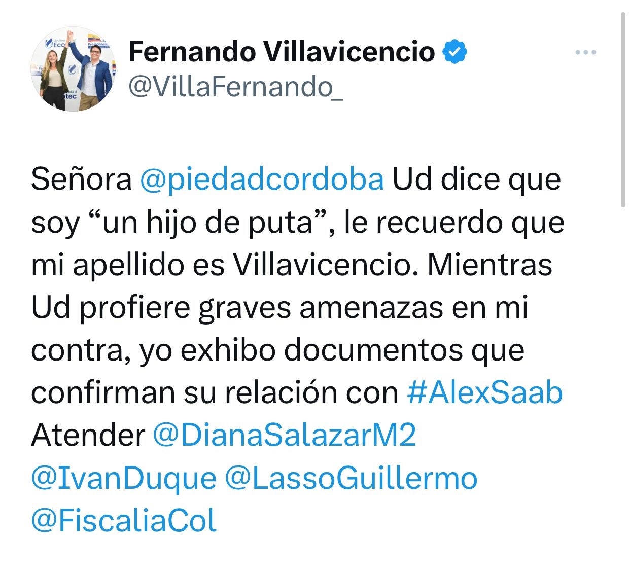 TRINO DE VILLAVICENCIO SOBRE CÓRDOBA