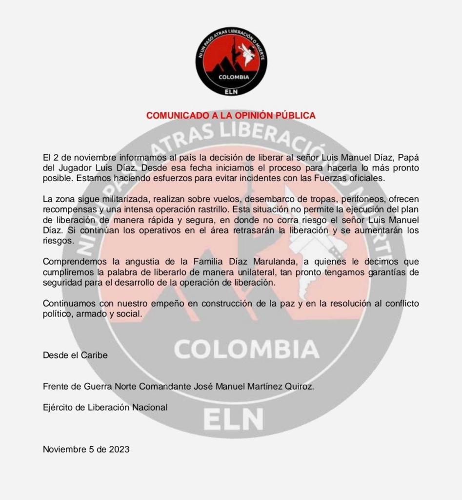 ELN NUEVO COMUNICADO