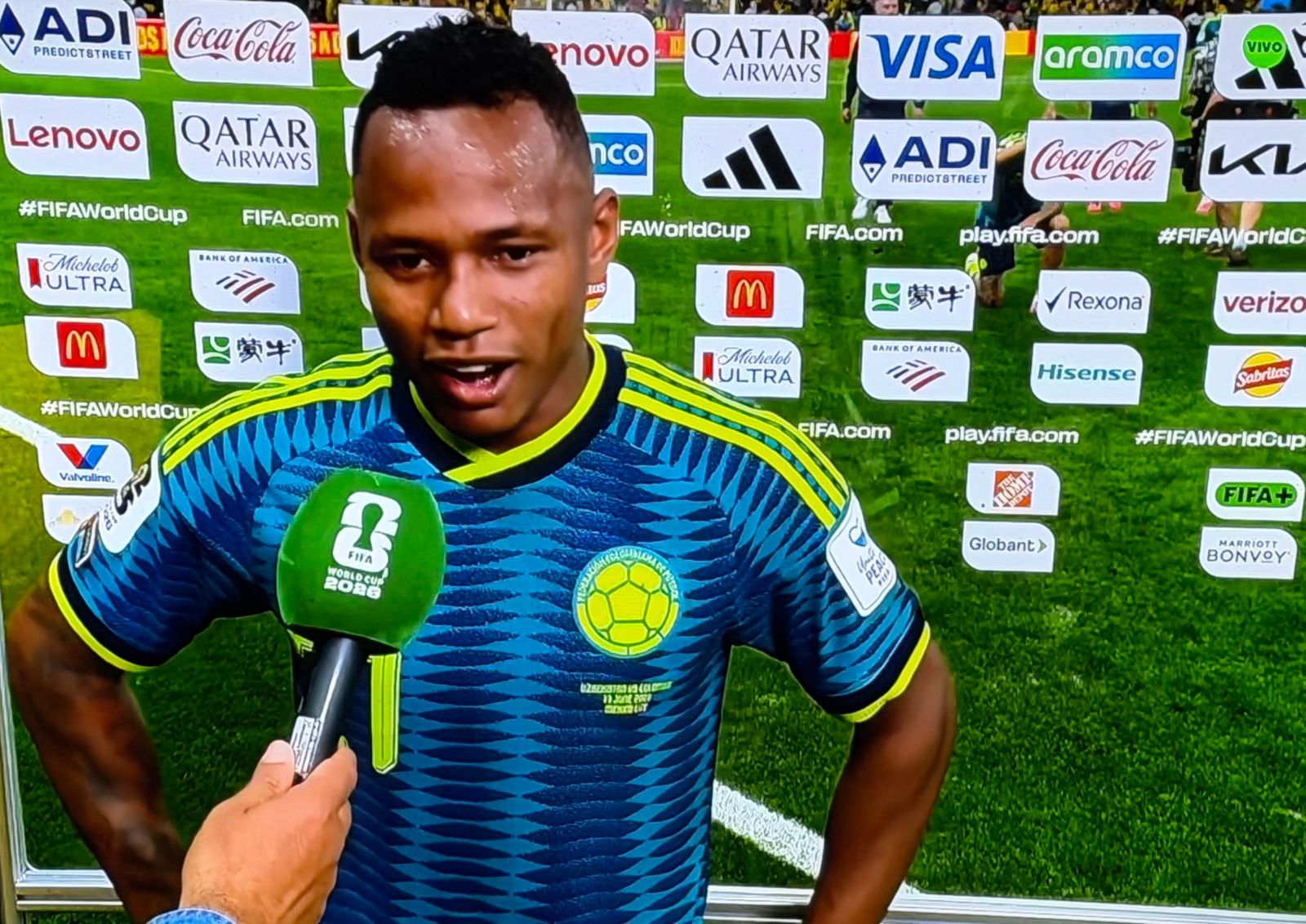 Jáminton Campaz marcó el tercer gol ante Uzbekistán. FIFA.