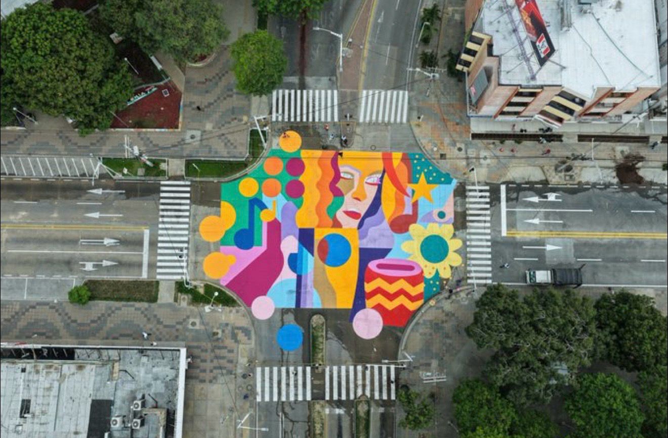 Transformación de Barranquilla: la calle 72 con carrera 46 se convierte en obra de arte. Alcaldía de Barranquilla.