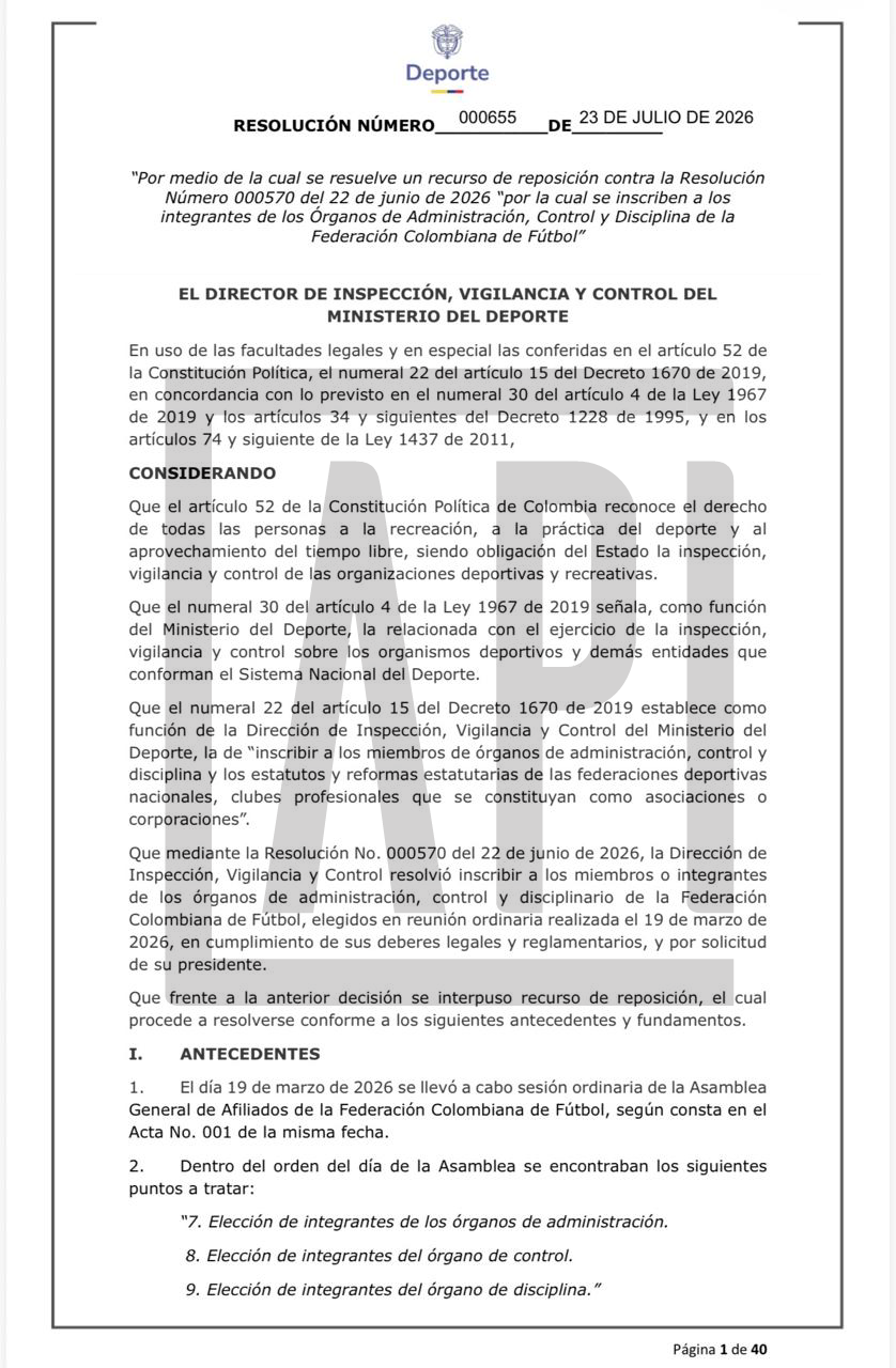Resolución MinDeporte