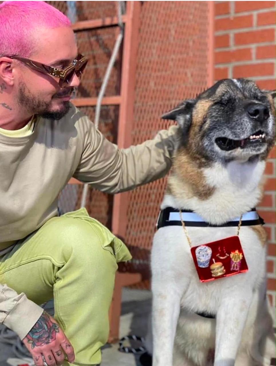 J Bavin junto a su perro, Enzo. Redes sociales.
