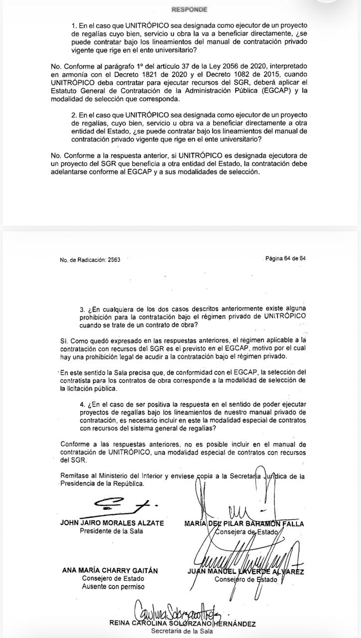 Radicado del Consejo de Estado