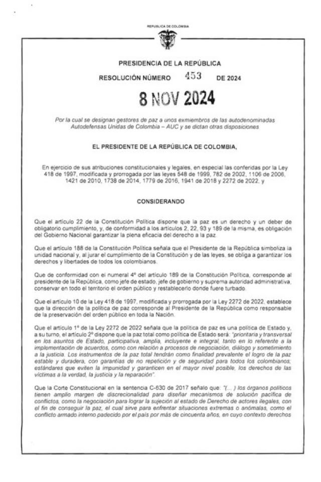 Decreto designación como gestores de paz