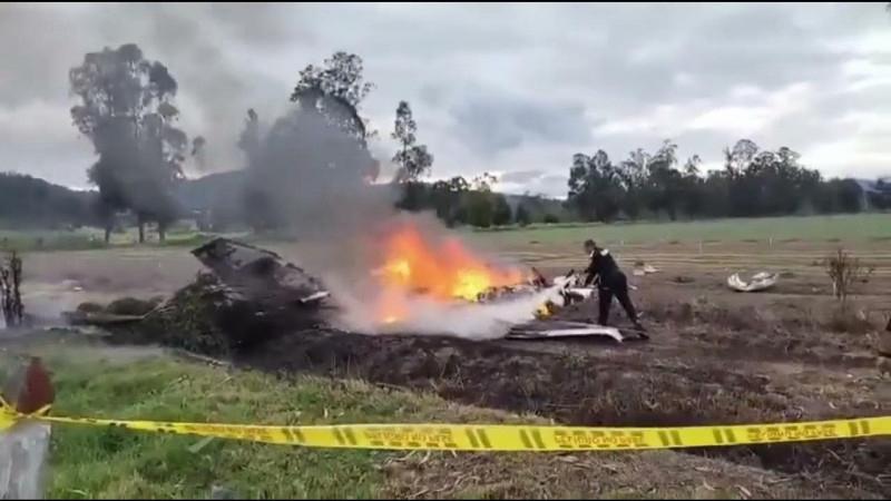 Accidente del avión en donde falleció Yeison Jiménez y su equipo de trabajo. Captura de video.