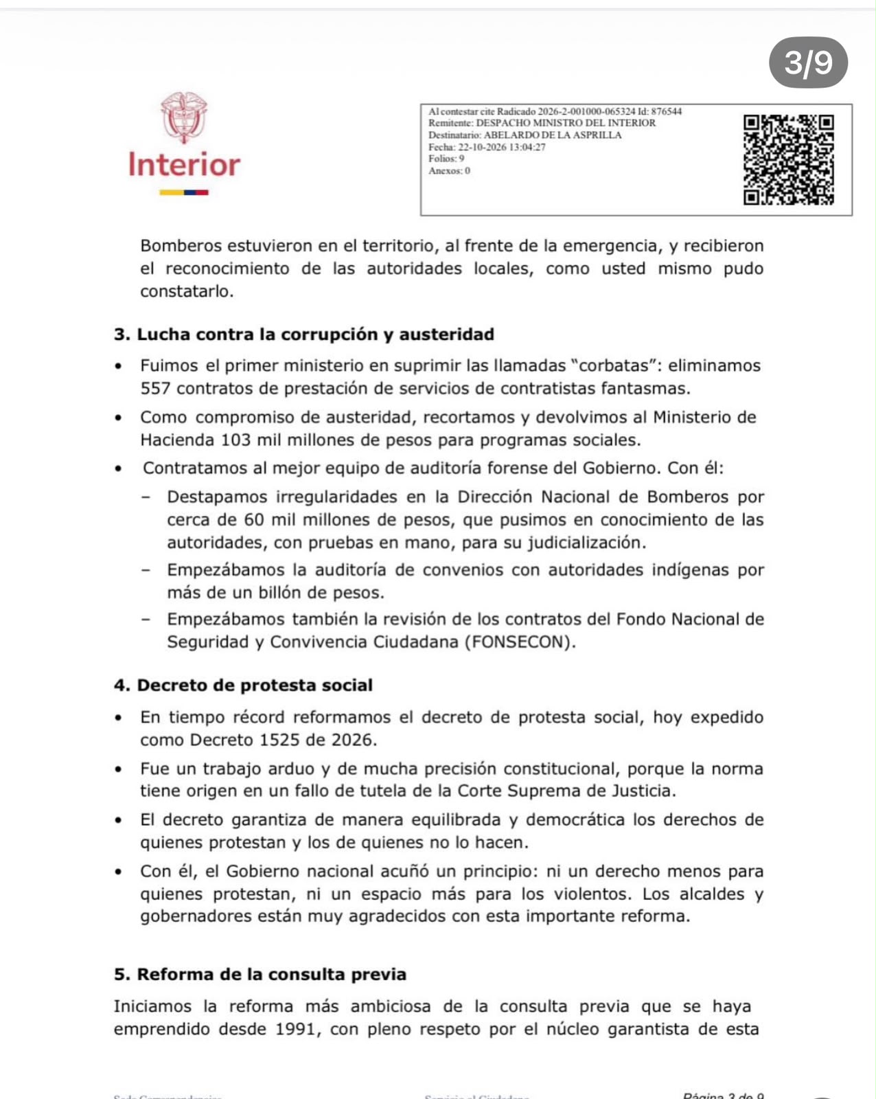 Carta de Rodrigo Lara
