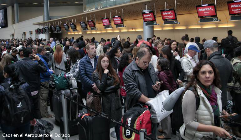 Caos en el Aeropuerto el Dorado