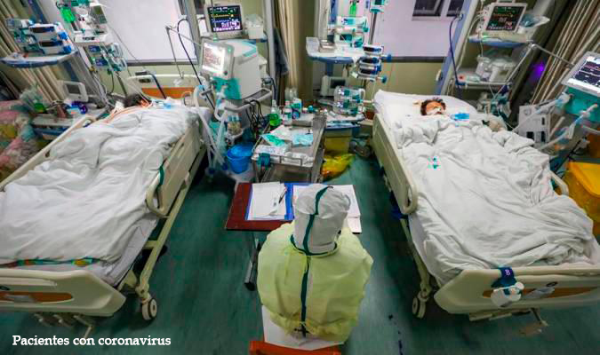 Foto de enfermos de coronavirus en hospital