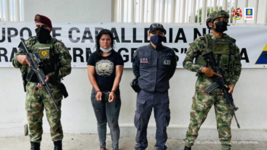 Yesica Barrera Mejía, alias 'Jessica', cabecilla de las milicias del Frente Juan Fernando Porras Martínez del ELN / Foto: Fiscalía General de la Nación