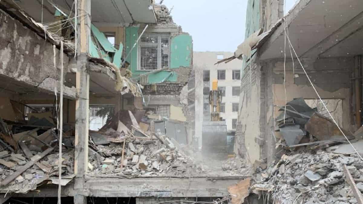 Restos del edificio que fue atacado/NTN24