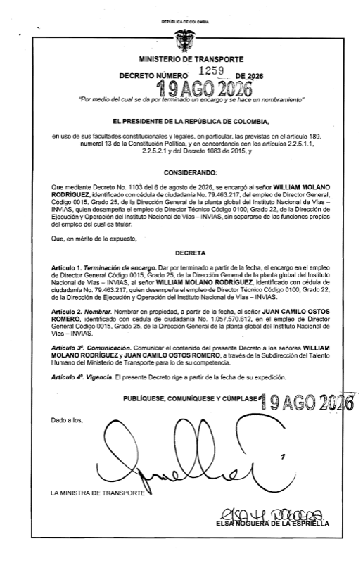 Decreto 1259 de 2026.