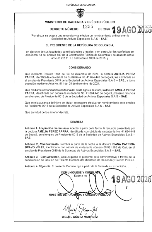 Decreto 1255 de 2026.