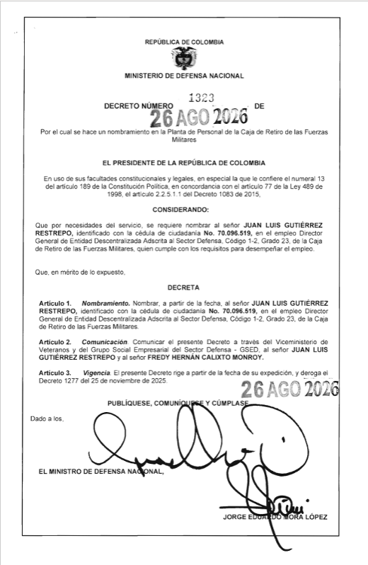 Decreto 1323 de 2026
