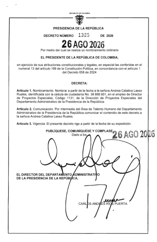 Decreto 1325 de 2026.