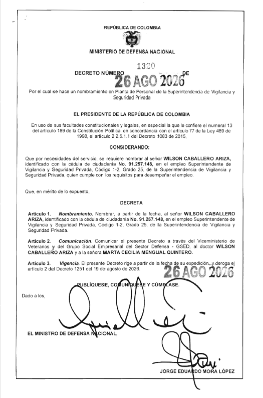 Decreto 1320 de 2026