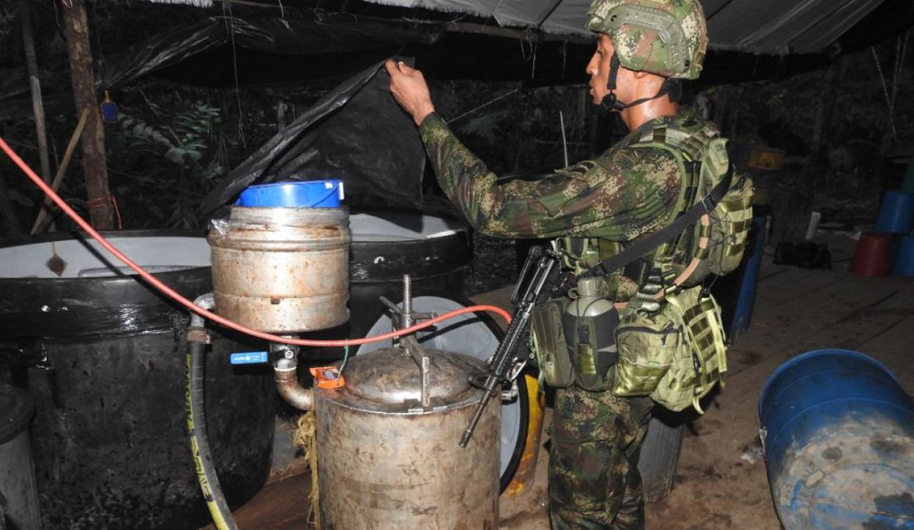 Destruyen laboratorio de cocaína del ELN en Tibú