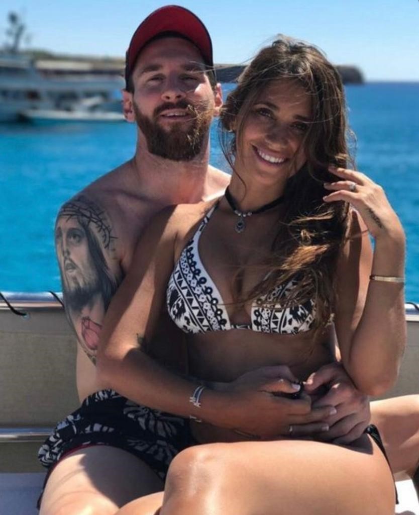Messi y su esposa