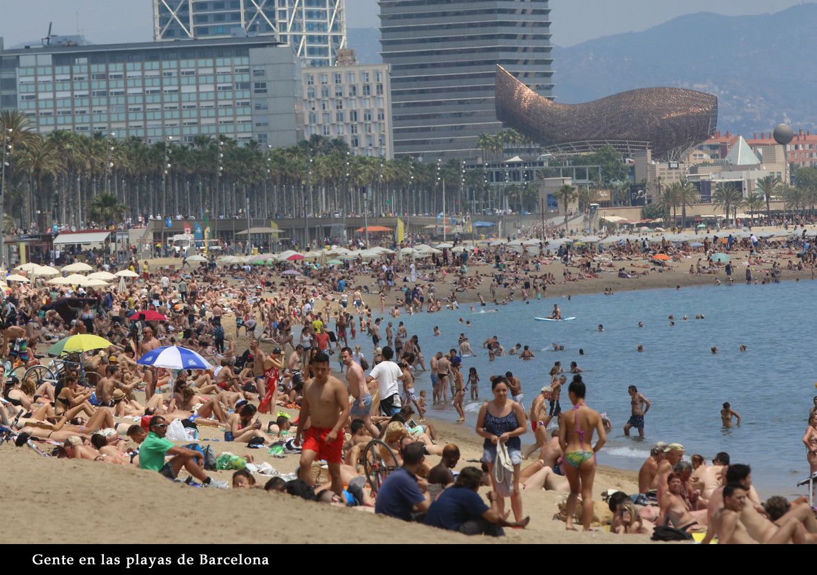 FOTOGRAFIA DE LA GENTE EN LAS PLAYAS EN BARCELONA