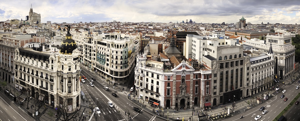 Fotografía panorámica de Madrid, España donde llegó inicialmente de Avila
