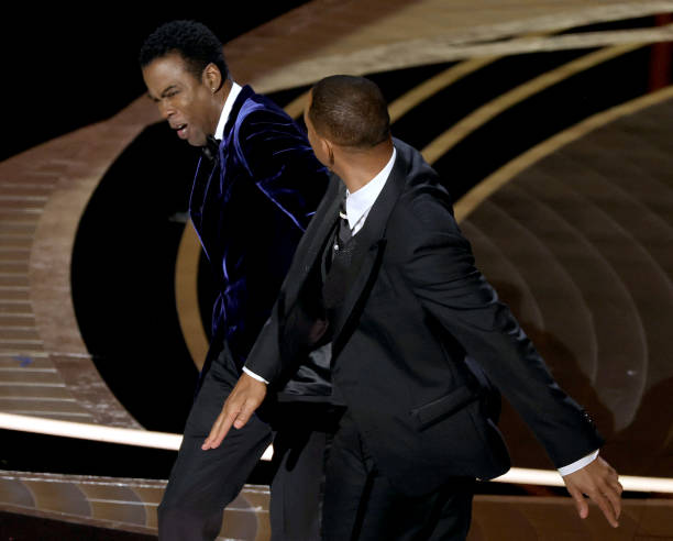 Momento en donde Will Smith le pega a Chris Rock en los Óscar/Getty Images 