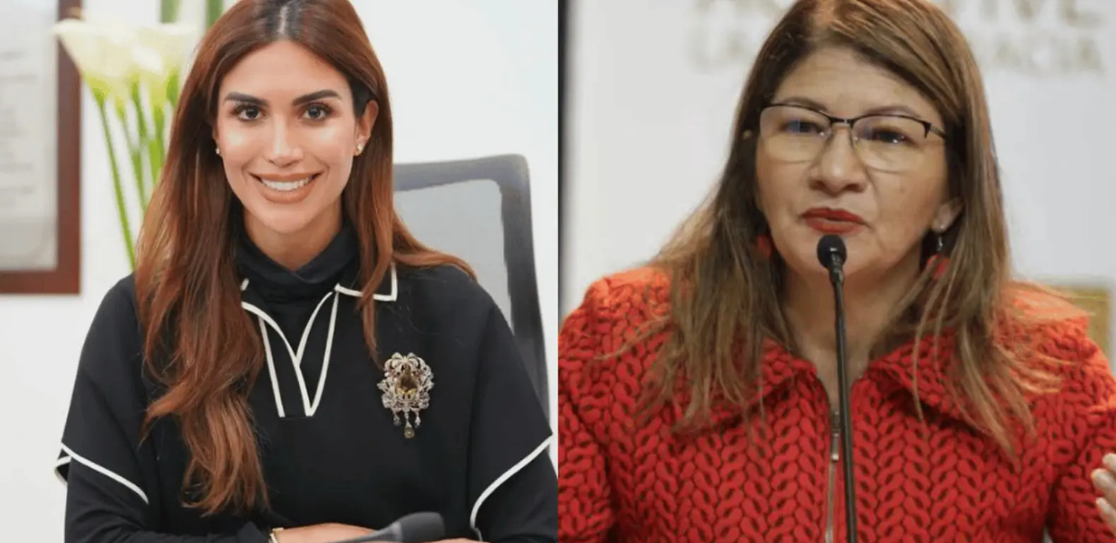 Saray Robayo esposa de Emilio Tapia y Sandra Ramírez, viuda de Tirofijo