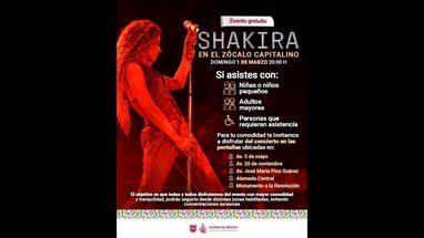 Afiche concierto Shakira en el Zócalo de México