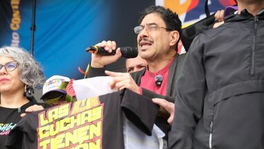 Ivan Cepeda en concentración en Soacha