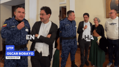 Óscar Robayo, presidente UTP junto a Iván Cepeda y Maria José Pizarro
