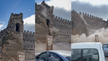 El colapso de una torre del Castillo de Escalona, en Toledo,
