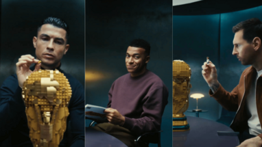 Cristiano Ronaldo, Mbappé y Messi en campaña de LEGO