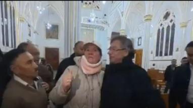 Gustavo Petro en el Santuario de Las Lajas