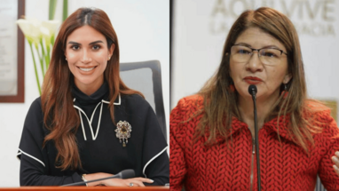 Saray Robayo esposa de Emilio Tapia y Sandra Ramírez, viuda de Tirofijo