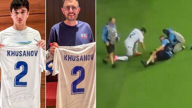 Khusanov regala camiseta a camarógrafo