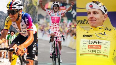 Egan Bernal, Richard Carapaz y Tadej Pogačar