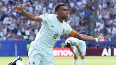 Kylian Mbappé en Francia vs Marruecos