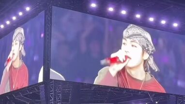 V de BTS hablando español en el concierto de Bogotá