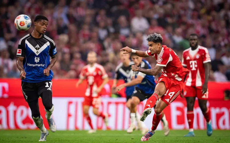 Luis Diaz en encuentro del Bayern Múnich con Hamburgo