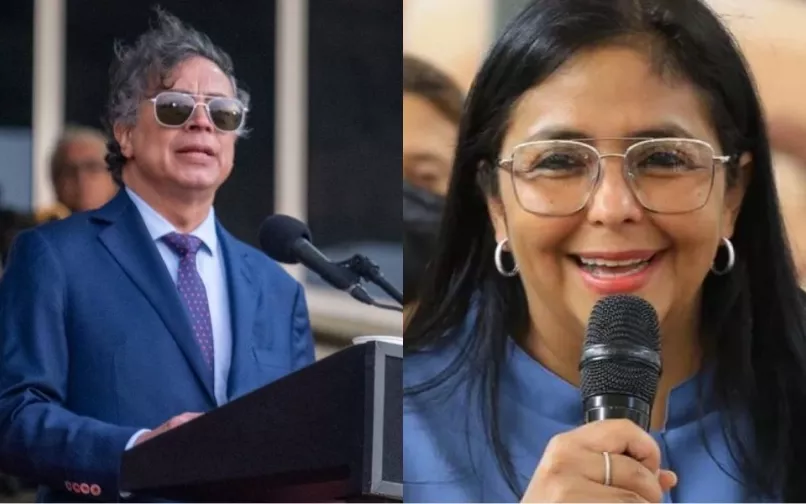 Gustavo Petro, presidente de Colombia y Delcy Rodríguez, líder del régimen venezolano