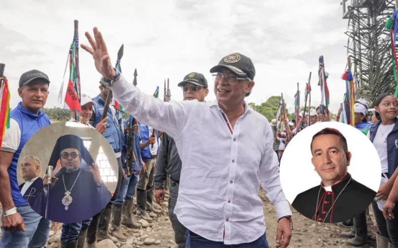 Gustavo Petro, obispo ortodoxo Timoteo Torres Esquivel y monseñor Rubén Darío Jaramillo