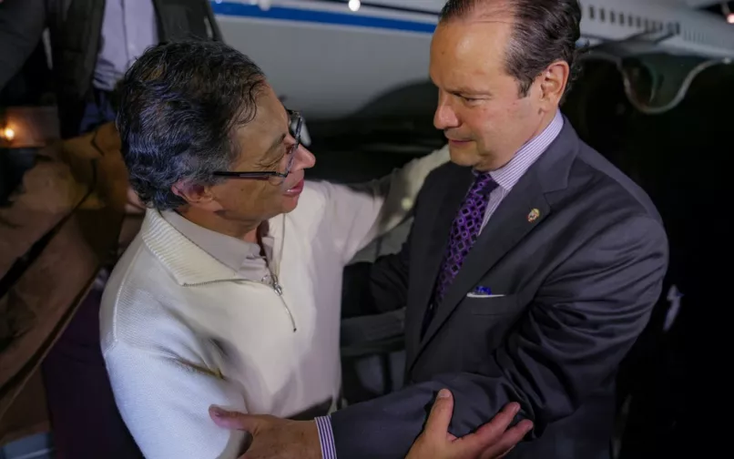 Presidente Gustavo Petro en su llegada a Panamá